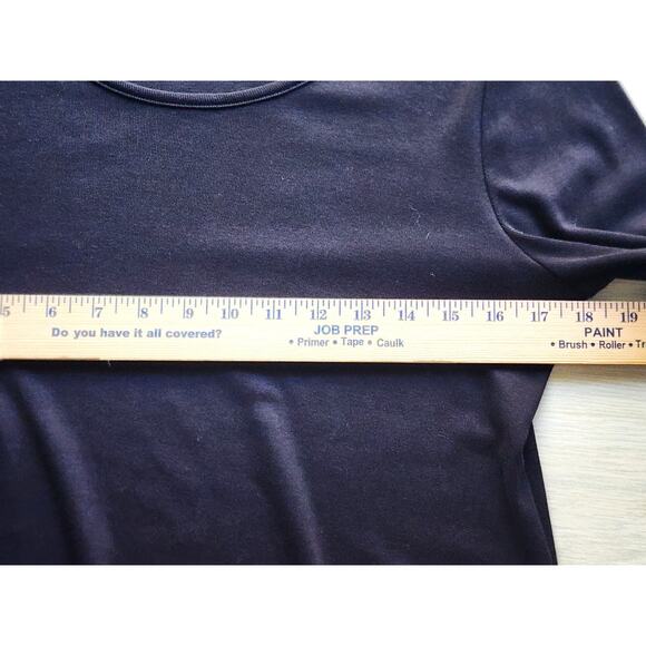 TOP/BLOUSE-WHITE STAG-Long Sleeve T-Style Top-Black-Scoop Neck-Size M (8-10) - Picture 7 of 11